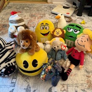 Ty Plush Toy Collection with Yellow, Green, and Brown Accents